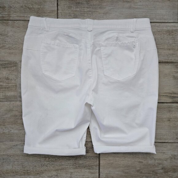 Democracy Ab Solutions White Denim Booty Lift Plus Bermuda Shorts 22W - Picture 3 of 7